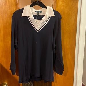 Lauren Ralph Lauren | Women’s Navy Collard Sweater Combo